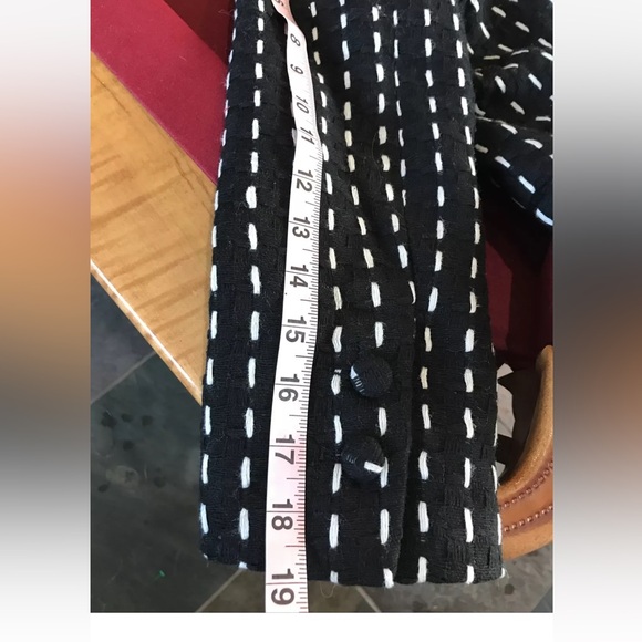 Tulle WOOL Jacket Anthropologie Black White Dotted Line Cropped Coat Business L - Picture 10 of 12